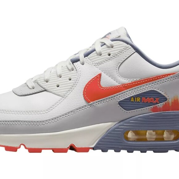 Men's Nike Air Max 90 PRM "Sound Wave" Smmt Wht/Bright Crimson - Picture 10 of 10